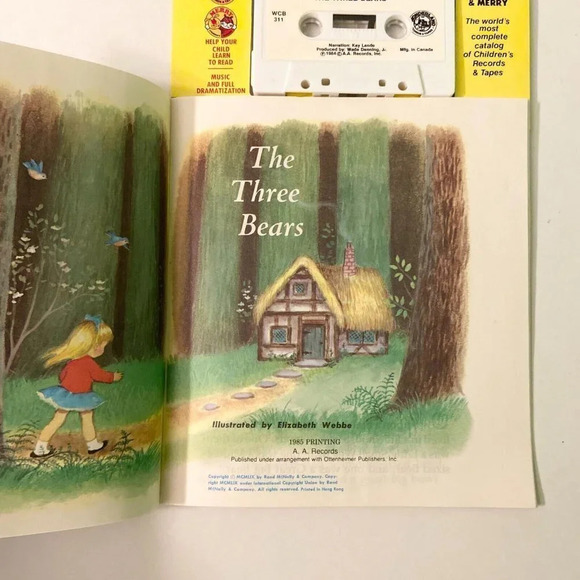 Vintage 1985 The Three Bears Read Along Book Cassette Tape - Picture 11 of 14